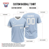 Custom White-Blue Throwback Baseball Jersey